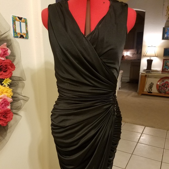 Vintage Dresses & Skirts - Vintage black ruched dress